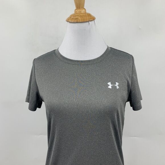 Under Armour Shirt Womens XS Extra Small Gray Velocity Crew Loose Heatgear Tee - Picture 3 of 12